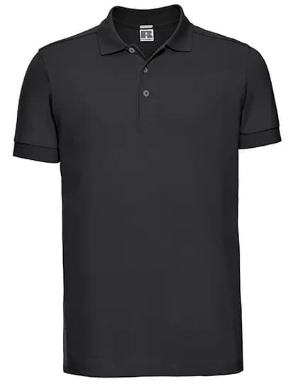 Mens Fitted Stretch Polo - Black