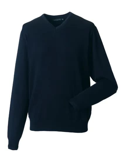 Men´s V-Neck Knitted Pullover - French Navy