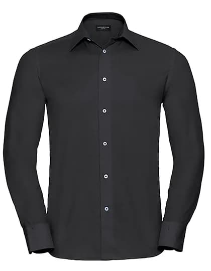 Mens Long Sleeve Tailored Oxford Shirt - Black