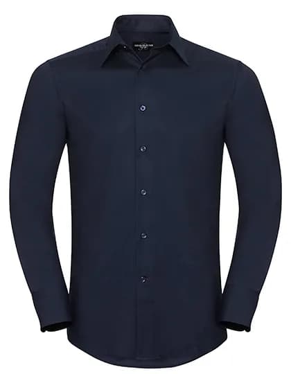 Mens Long Sleeve Tailored Oxford Shirt - Bright Navy
