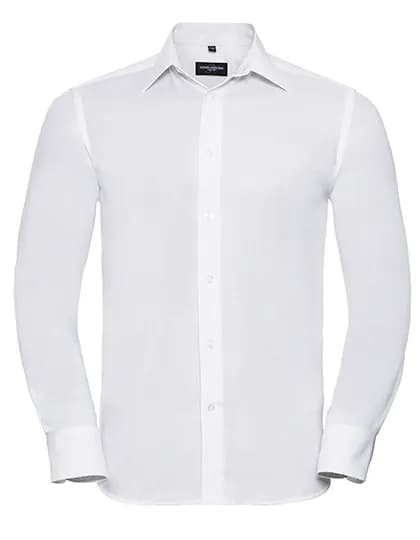 Mens Long Sleeve Tailored Oxford Shirt - White
