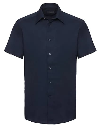 Mens Short Sleeve Tailored Oxford Shirt - Bright Navy