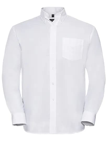 Mens Long Sleeve Classic Oxford Shirt - White
