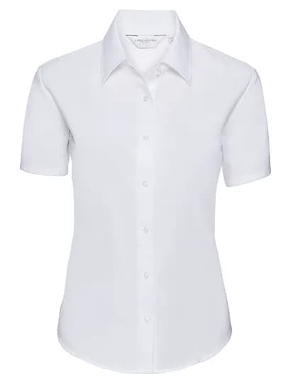Ladies Short Sleeve Tailored Oxford Shirt - White