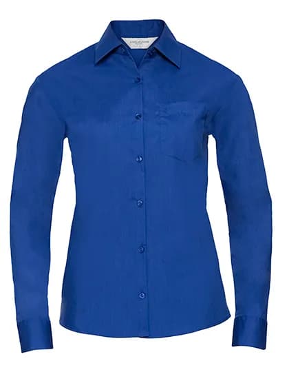 Ladies Long Sleeve Classic Polycotton Poplin Shirt - Bright Royal