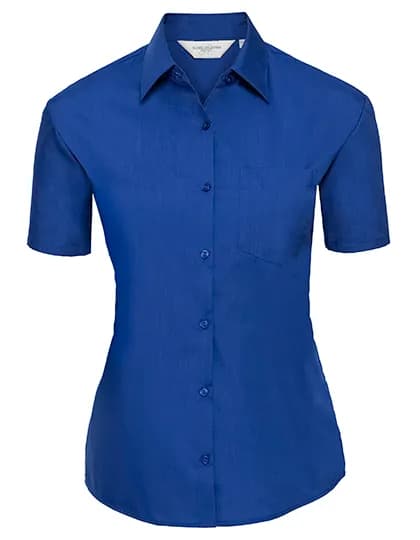 Ladies Short Sleeve Classic Polycotton Poplin Shirt - Bright Royal
