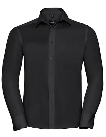 Mens Long Sleeve Tailored Ultimate Non-Iron Shirt - Black