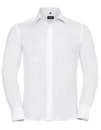 Mens Long Sleeve Tailored Ultimate Non-Iron Shirt - White