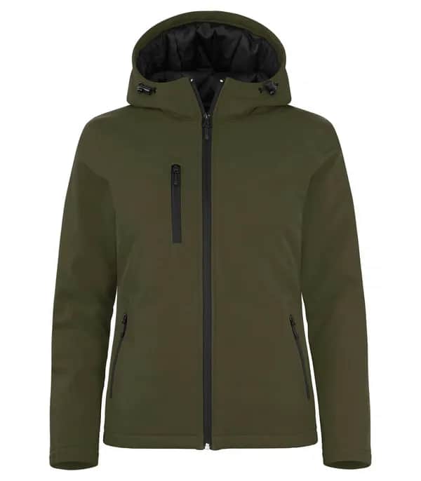 Padded Hoody Softshell Women - Fog Green
