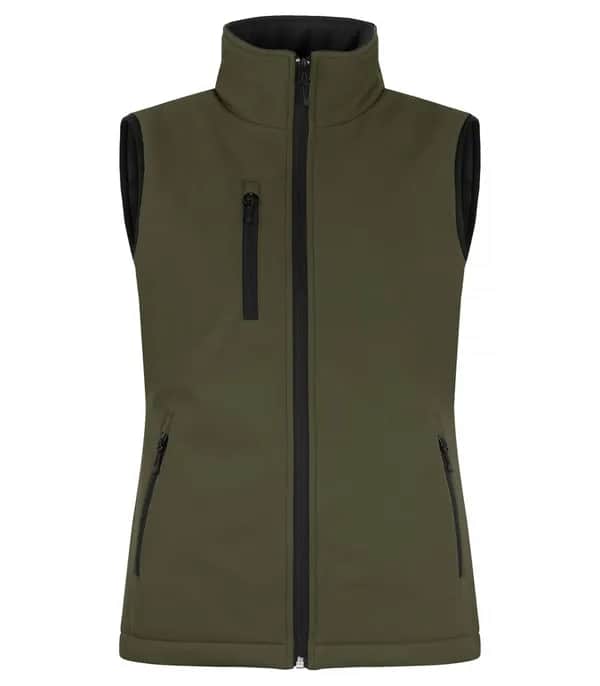 Padded Softshell Vest Women - Fog Green