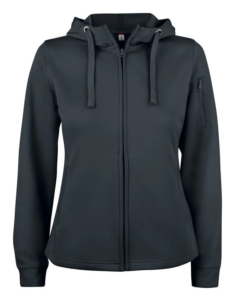Basic Active Hoody Full Zip Women - Black
