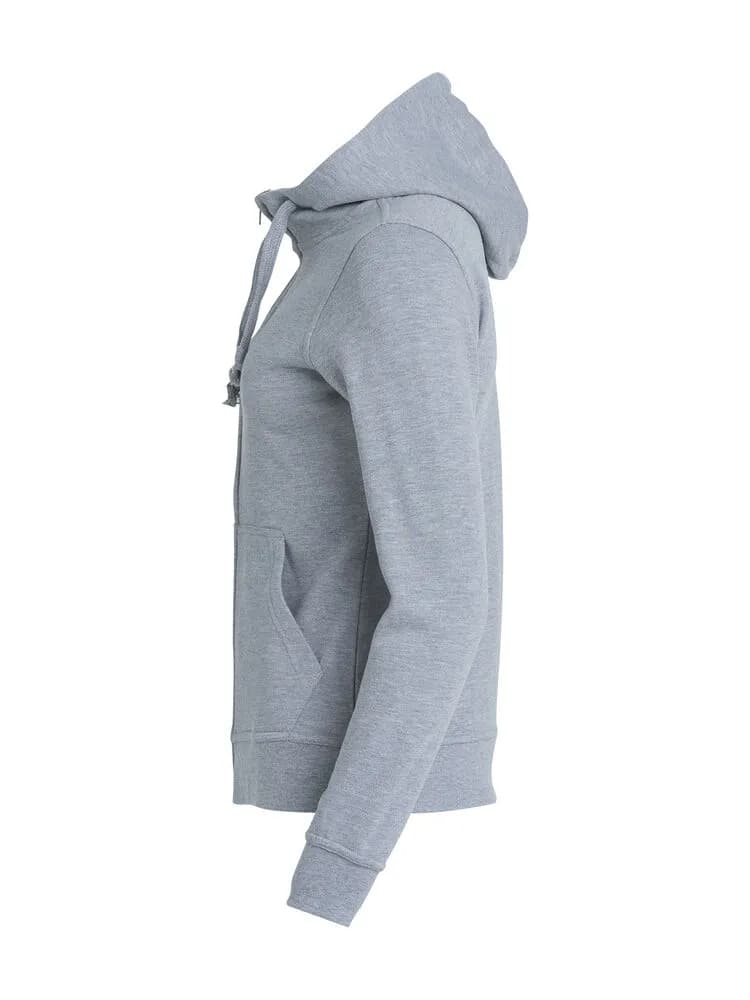 Basic Hoody Full Zip Women - Grey Melange