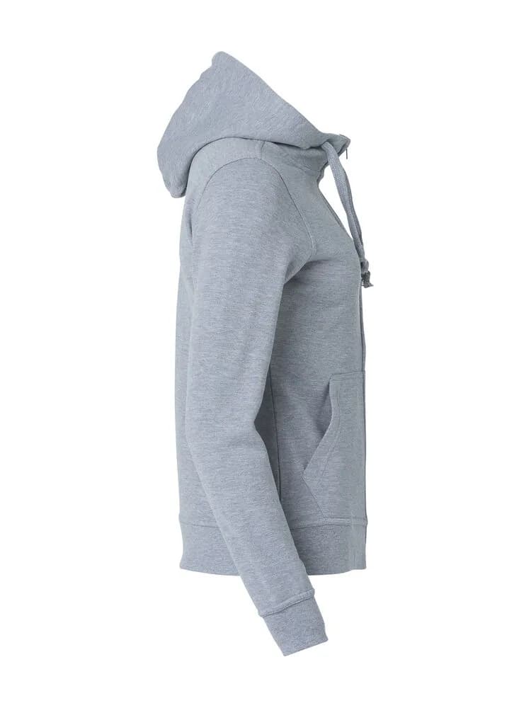 Basic Hoody Full Zip Women - Grey Melange