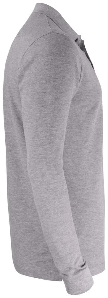 Basic Polo Pocket L/S - Grey Melange