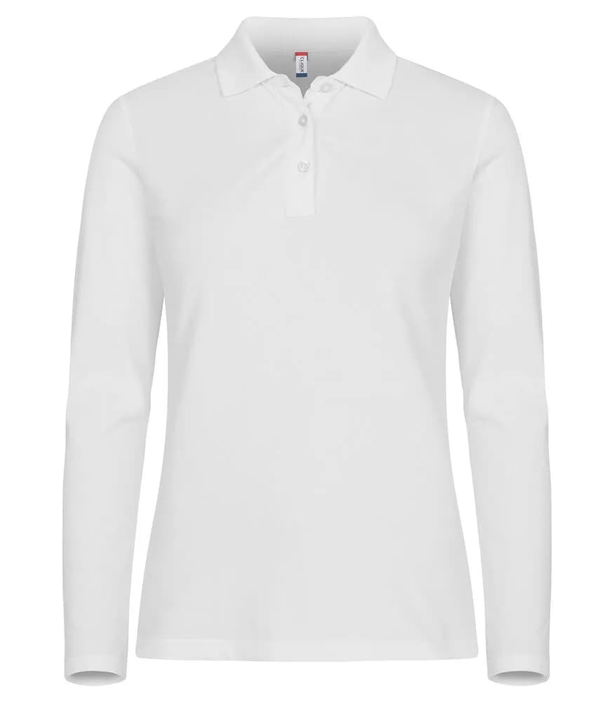 Stretch Premium Polo L/S Women - White