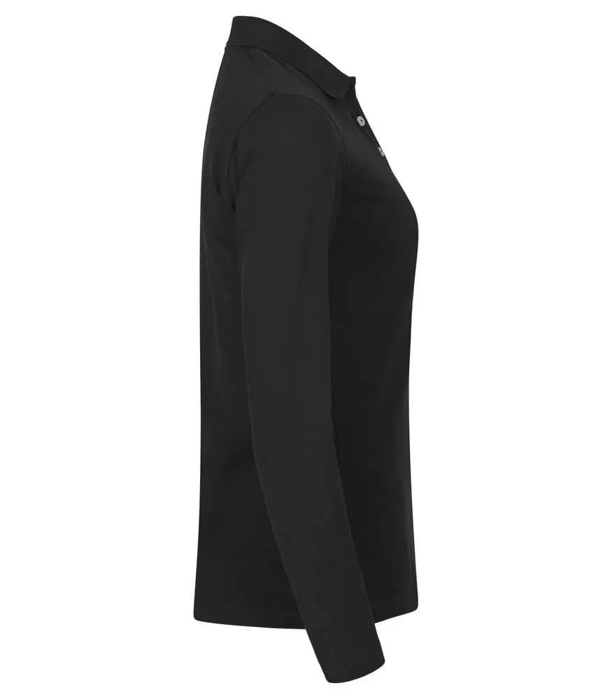 Stretch Premium Polo L/S Women - Black