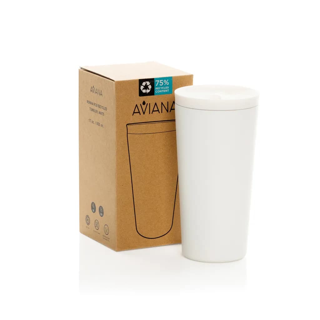 Aviana™ Rowan RCS recycelter Thermobecher 500ml - weiß