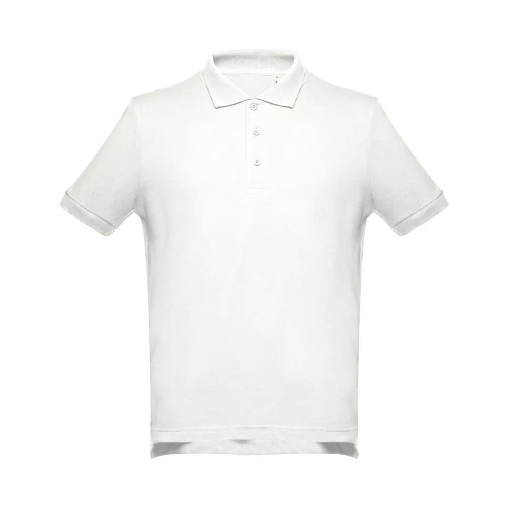 Kurzarm-Poloshirt aus Baumwolle für Herren - THC ADAM II - Pastellweiß