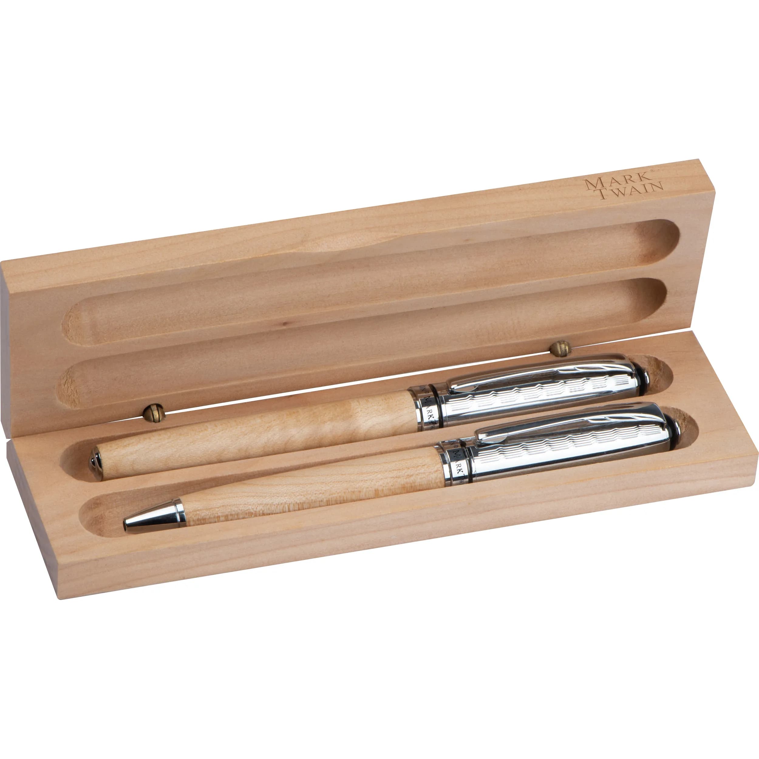 Mark Twain Schreibset aus Holz ROLAND - beige