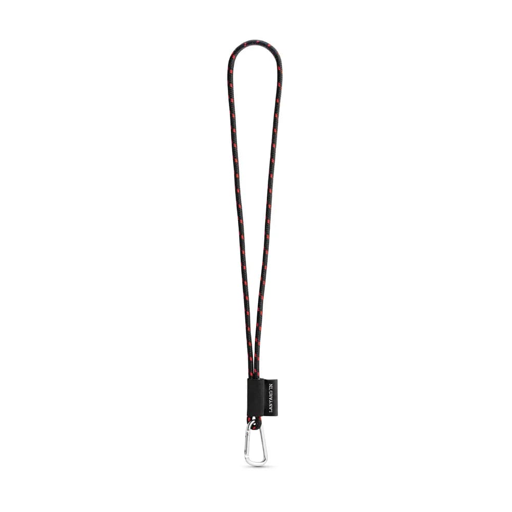 SET Lanyard NAUTIC Long (Ø 5 mm) mit 55 mm D-förmigem Karabiner - Schwarz