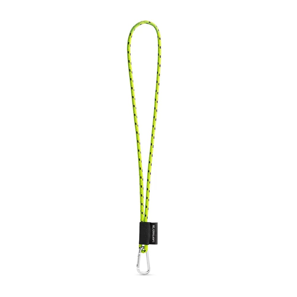 SET Lanyard NAUTIC Long (Ø 5 mm) mit 55 mm D-förmigem Karabiner - Neon Gelb