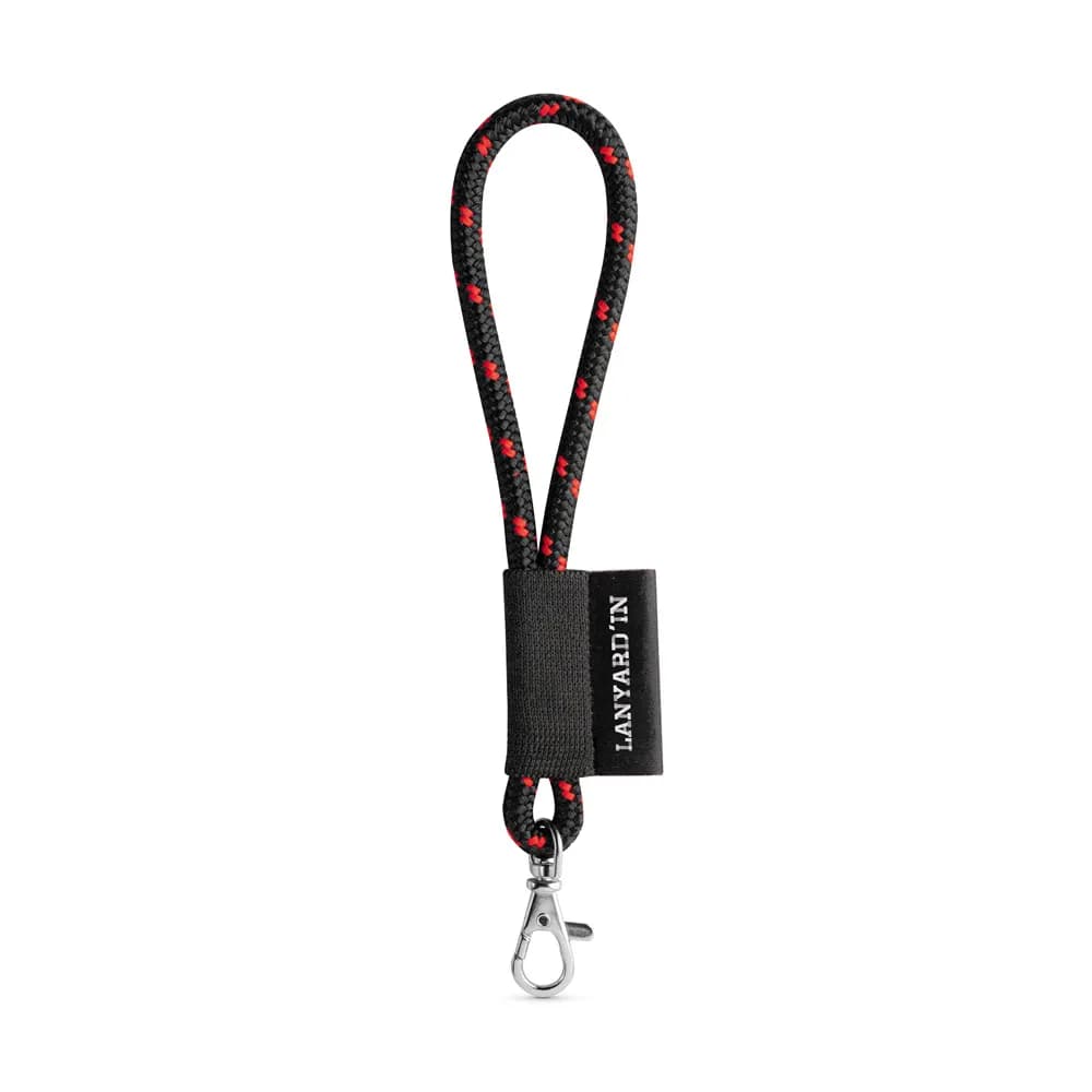 SET Lanyard NAUTIC Short (Ø 5 mm) mit 9 mm Schnapperkarabiner - Schwarz