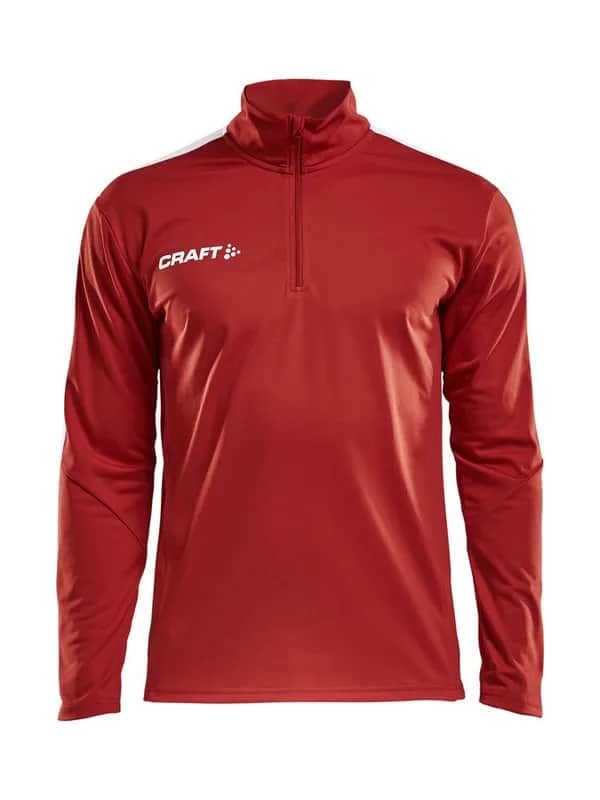 Progress Halfzip Ls Tee M - Bright Red