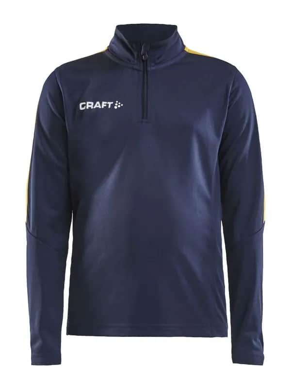 Progress Halfzip Ls Tee Jr - Navy/Sweden Yellow