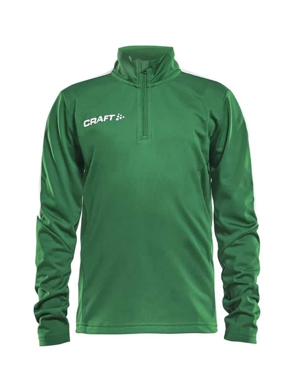 Progress Halfzip Ls Tee Jr - Team Green