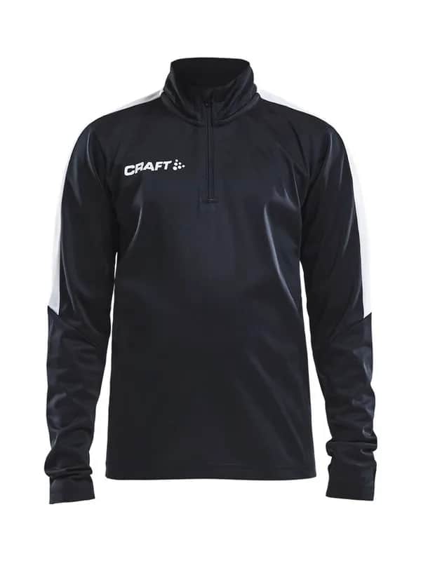 Progress Halfzip Ls Tee Jr - Black/White