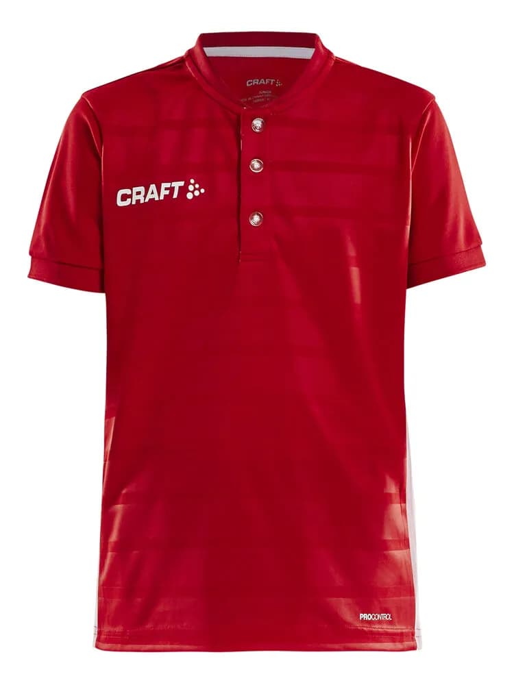 Pro Control Button Jersey Jr - Bright Red/White