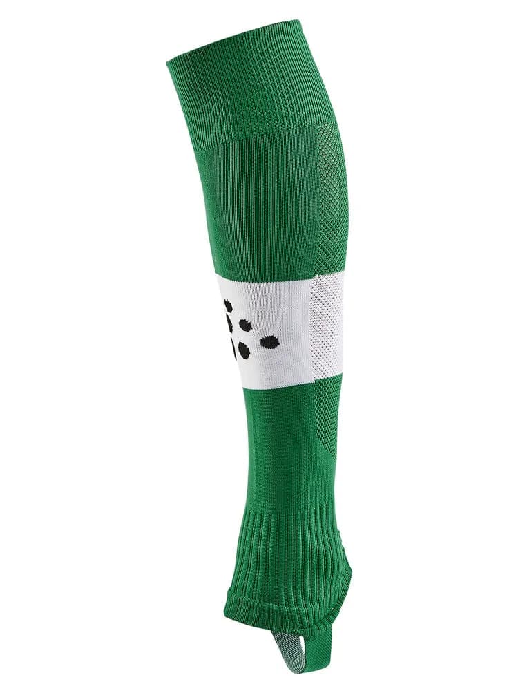 Pro Control Stripe W-O Foot Socks Jr - Team Green/White