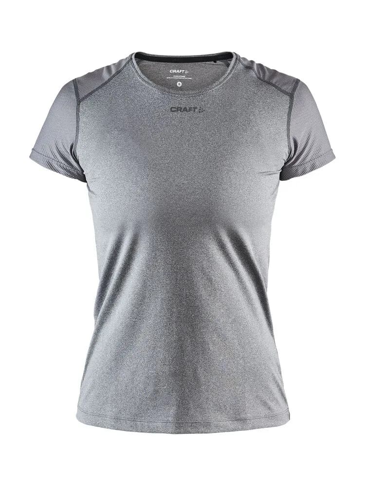 Adv Essence Ss Slim Tee W - Dk Grey Melange