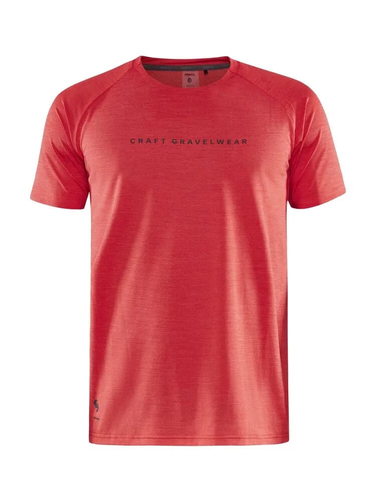 Adv Gravel Ss Tee M - Reddish/Melange