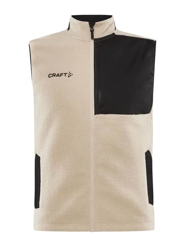 Adv Explore Pile Fleece Vest M - Ecru/Black