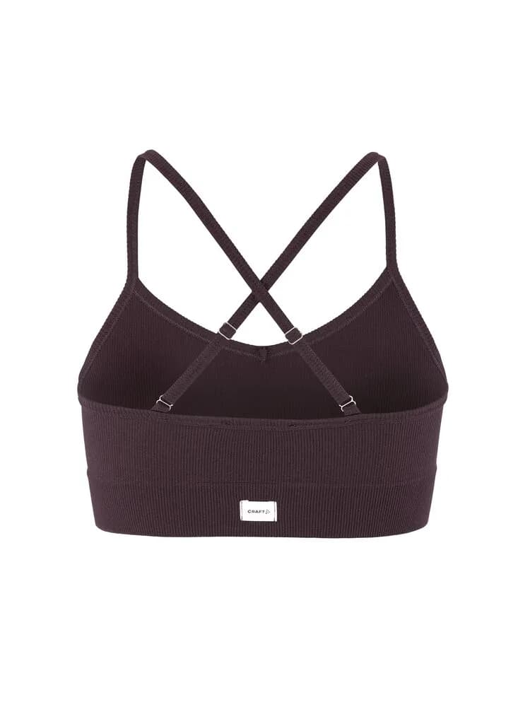 Collective Rib Strap Sports Bra W - Dk Plum
