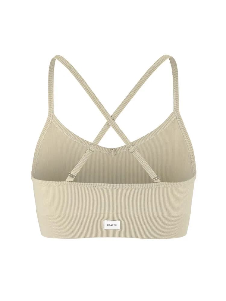 Collective Rib Strap Sports Bra W - Hay
