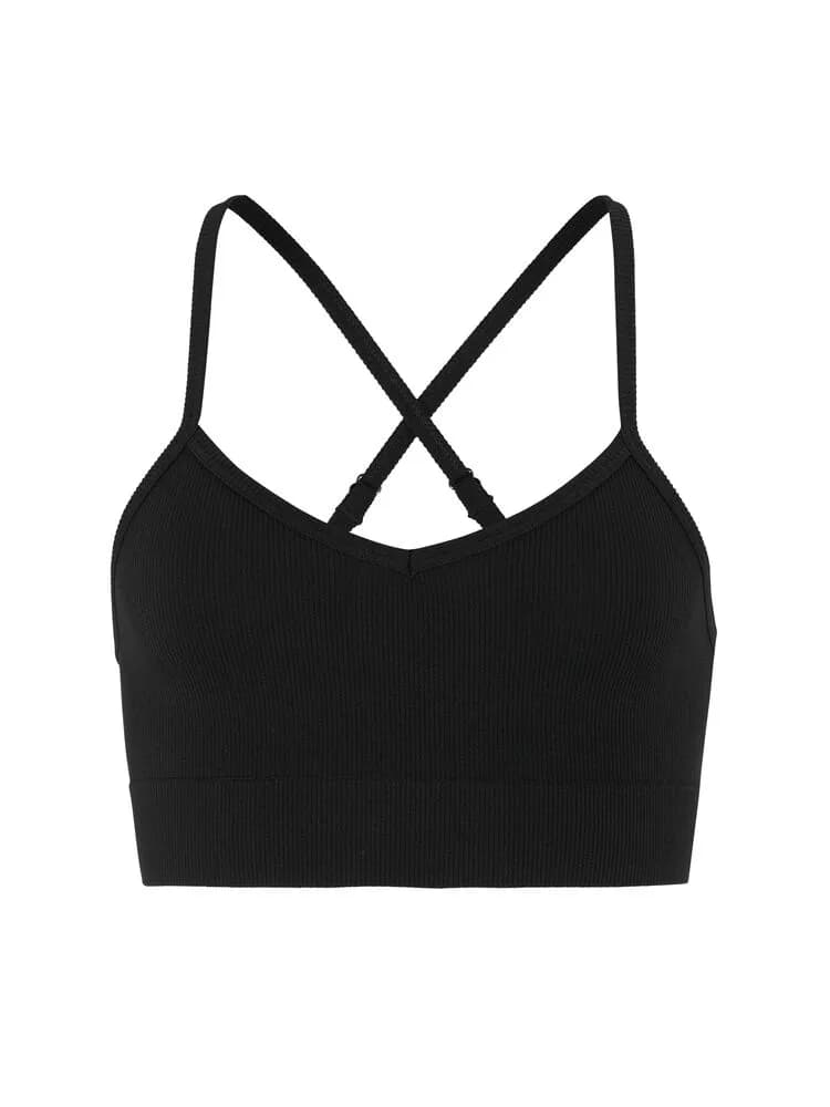 Collective Rib Strap Sports Bra W - Black