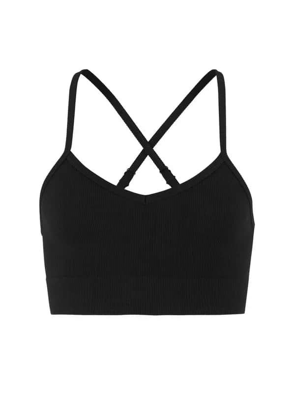 Collective Rib Strap Sports Bra W - Black