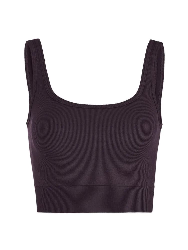 Collective Rib Sports Bra W - Dk Plum