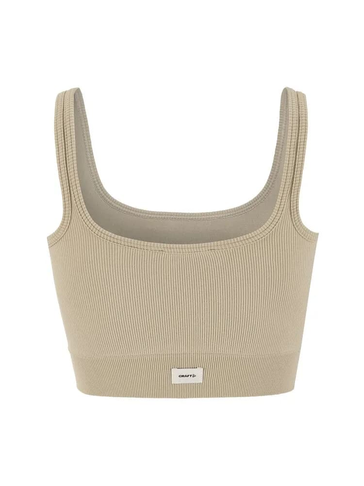 Collective Rib Sports Bra W - Hay