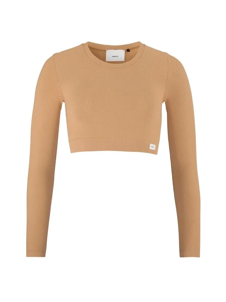 Collective Rib Cropped Ls Top W - Syrup