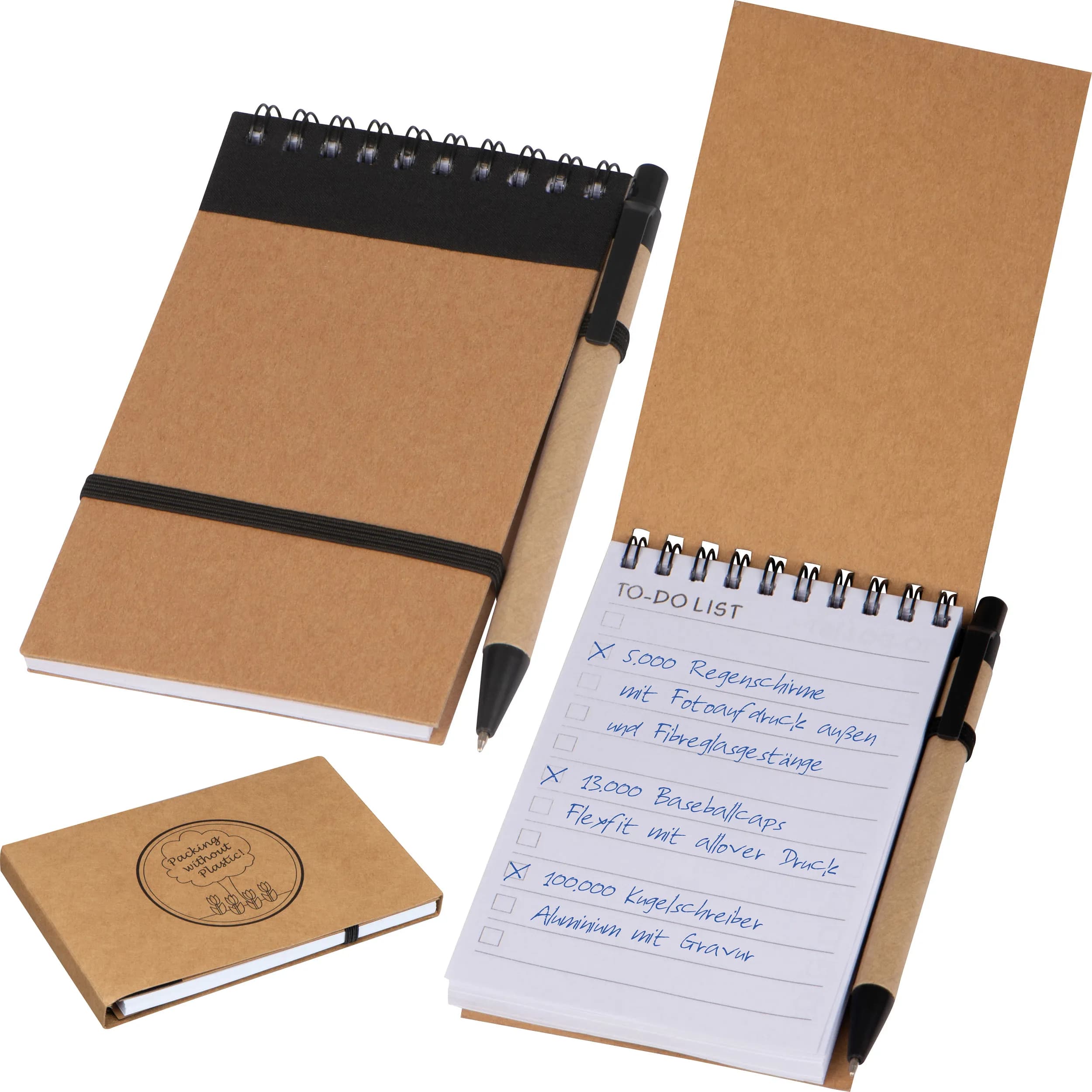 Ringbuch mit Kugelschreiber und To do Liste EUGENIO - schwarz