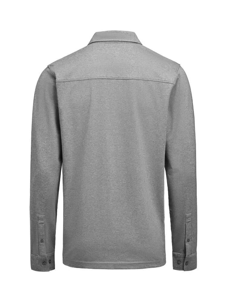 American Supreme Polo L/S Polo Herren - Grau Meliert