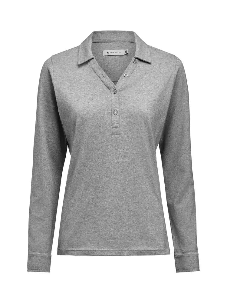 American Supreme Polo L/S Damen - Grau Meliert