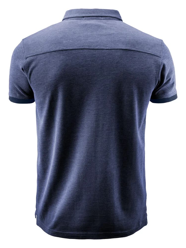 Larkford Polo Pique Herren - Marine Meliert