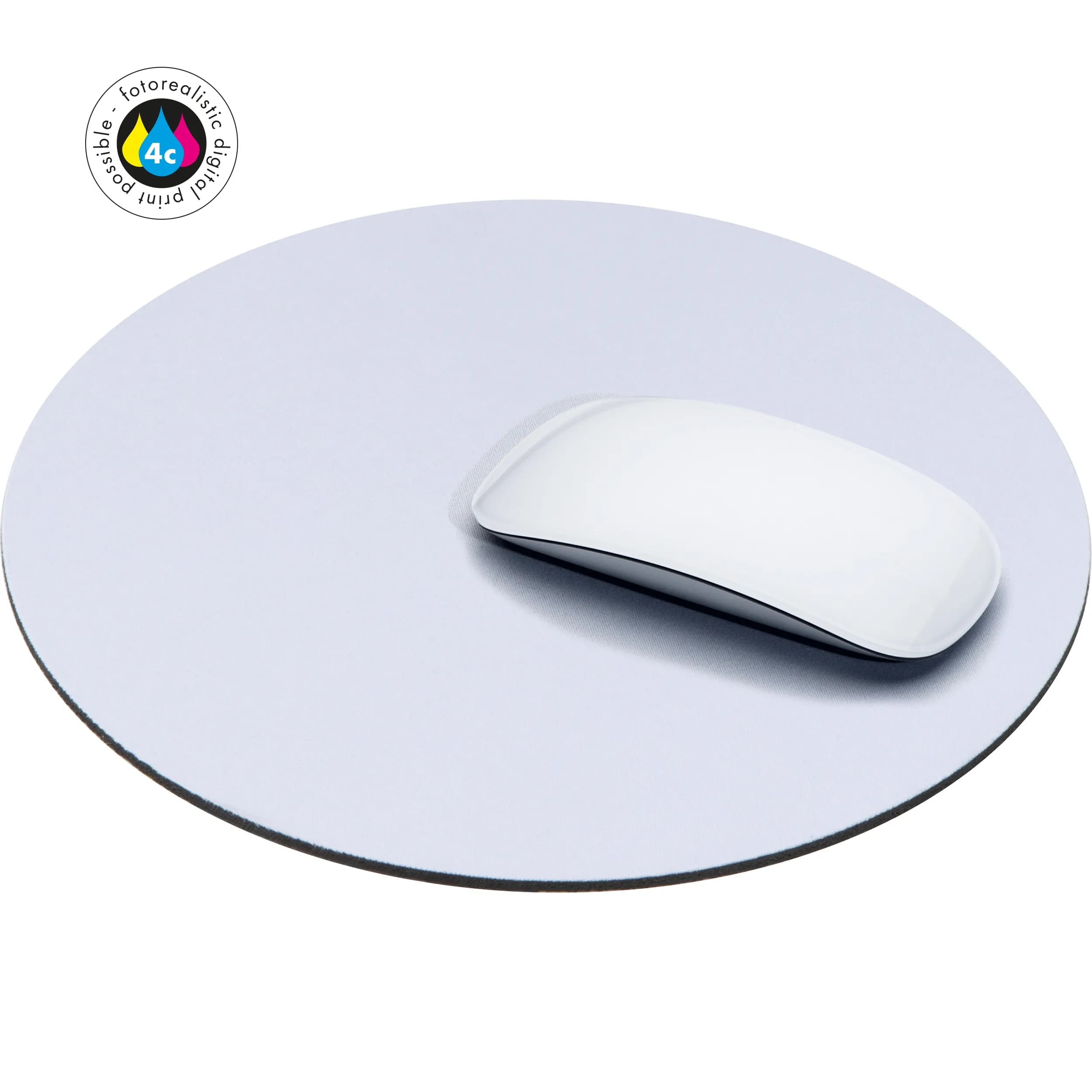 Rundes Mousepad GUILLERMO - weiss