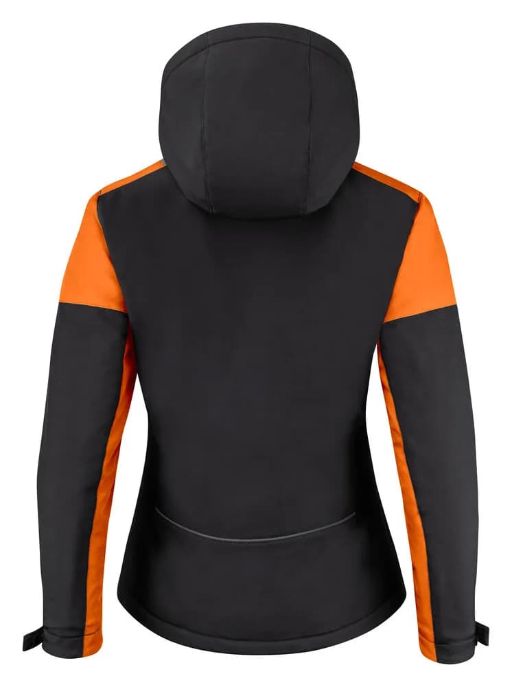 Prime Padded Softshell Jacke Damen - Schwarz/Orange