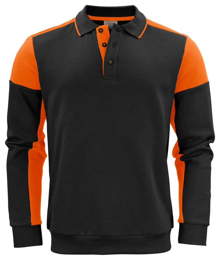 Prime Polo-Pullover Unisex - Schwarz/Orange