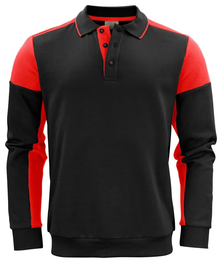 Prime Polo-Pullover Unisex - Schwarz/Rot